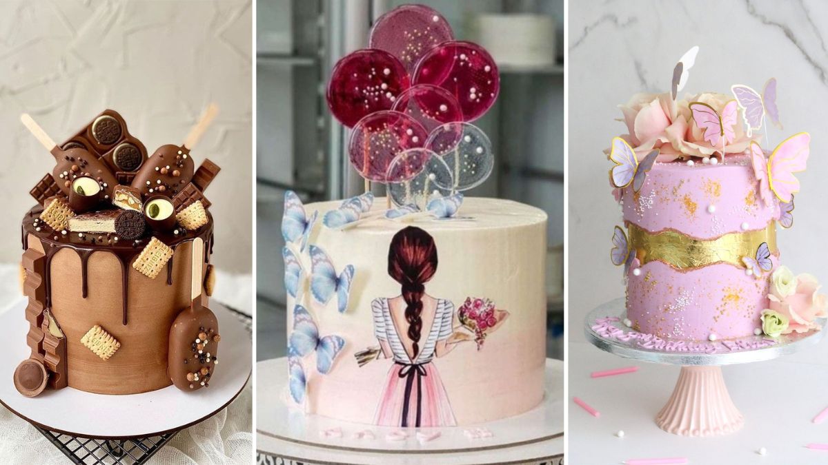 Modern Birthday Cake for Girls