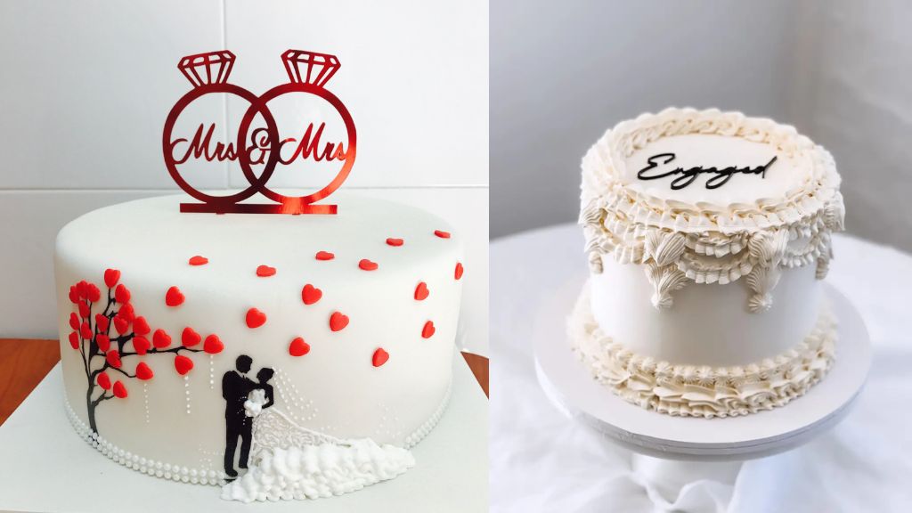 Simple Engagement Cake Designs