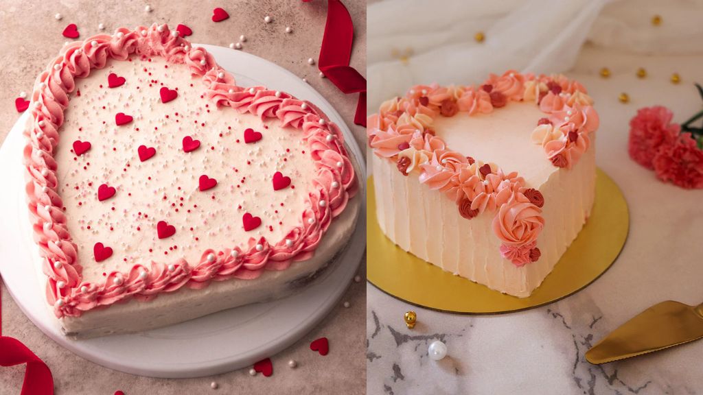 Anniversary Heart Shape Cake Design