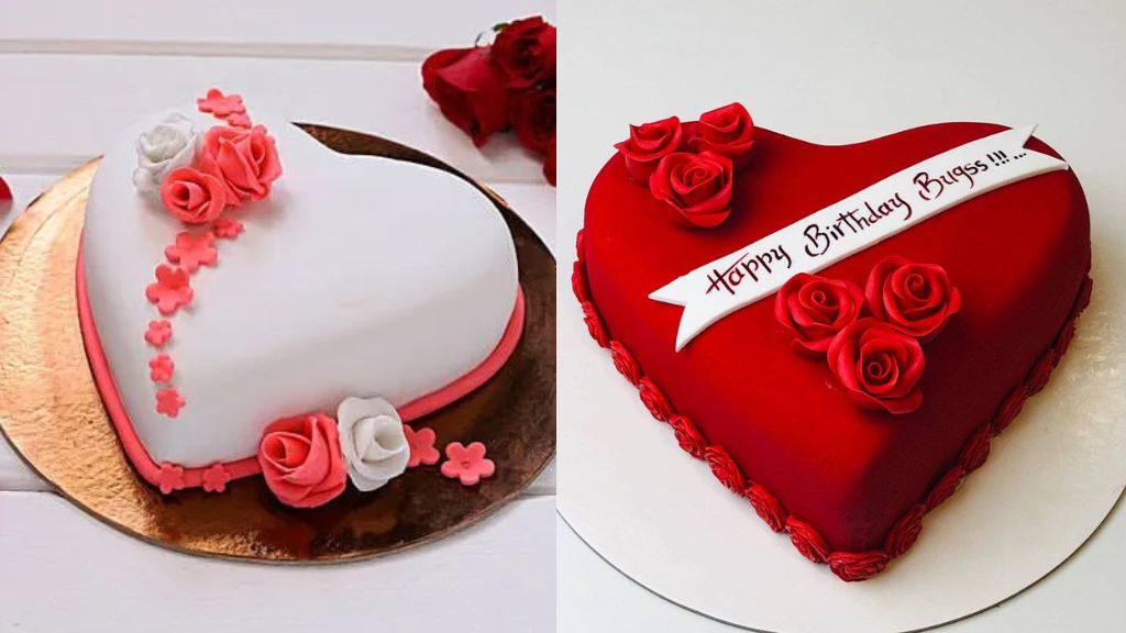 Anniversary Heart Shape Cake Design