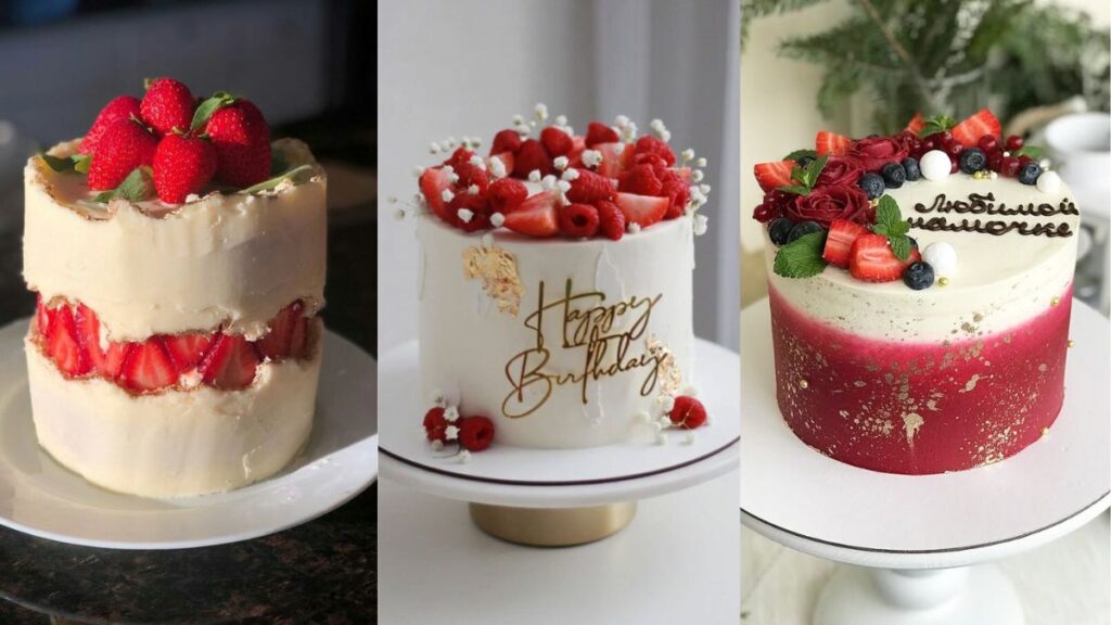 Strawberry Cake Design Simple