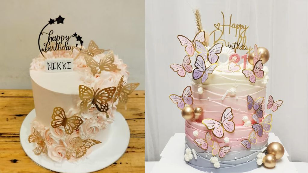 Birthday Cake Butterfly Design