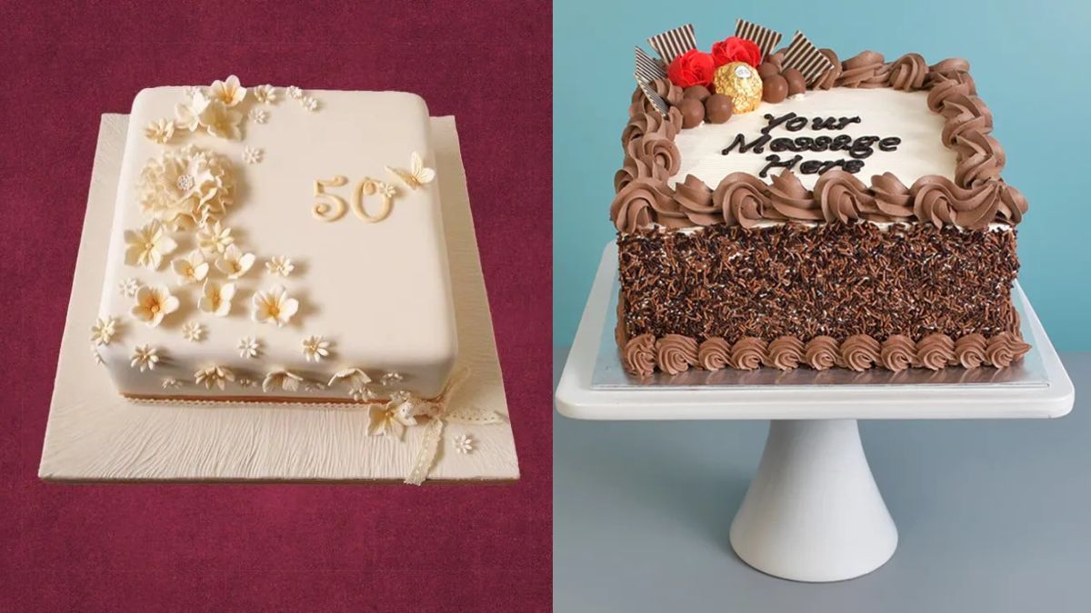 Square Shape Cake Design for Girl